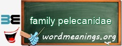 WordMeaning blackboard for family pelecanidae
